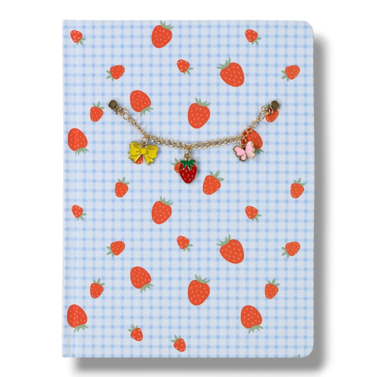Strawberry Plaid Charmed Notebook