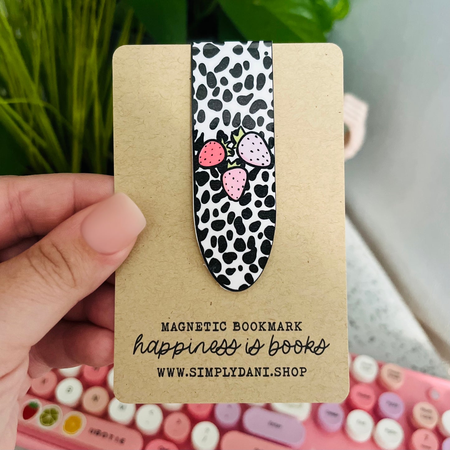 Speckled Strawberry Patch Magnetic Bookmark