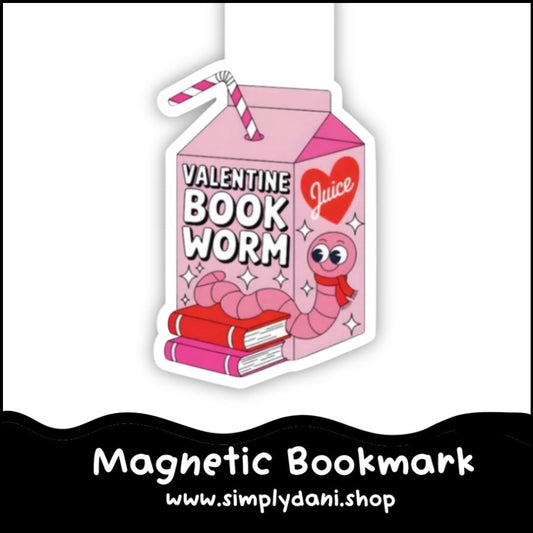 Valentine Bookworm | Magnetic Bookmark