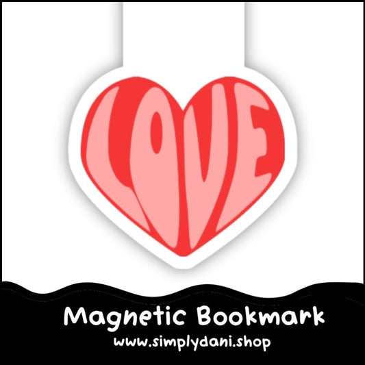 Red On Pink Love | Magnetic Bookmark