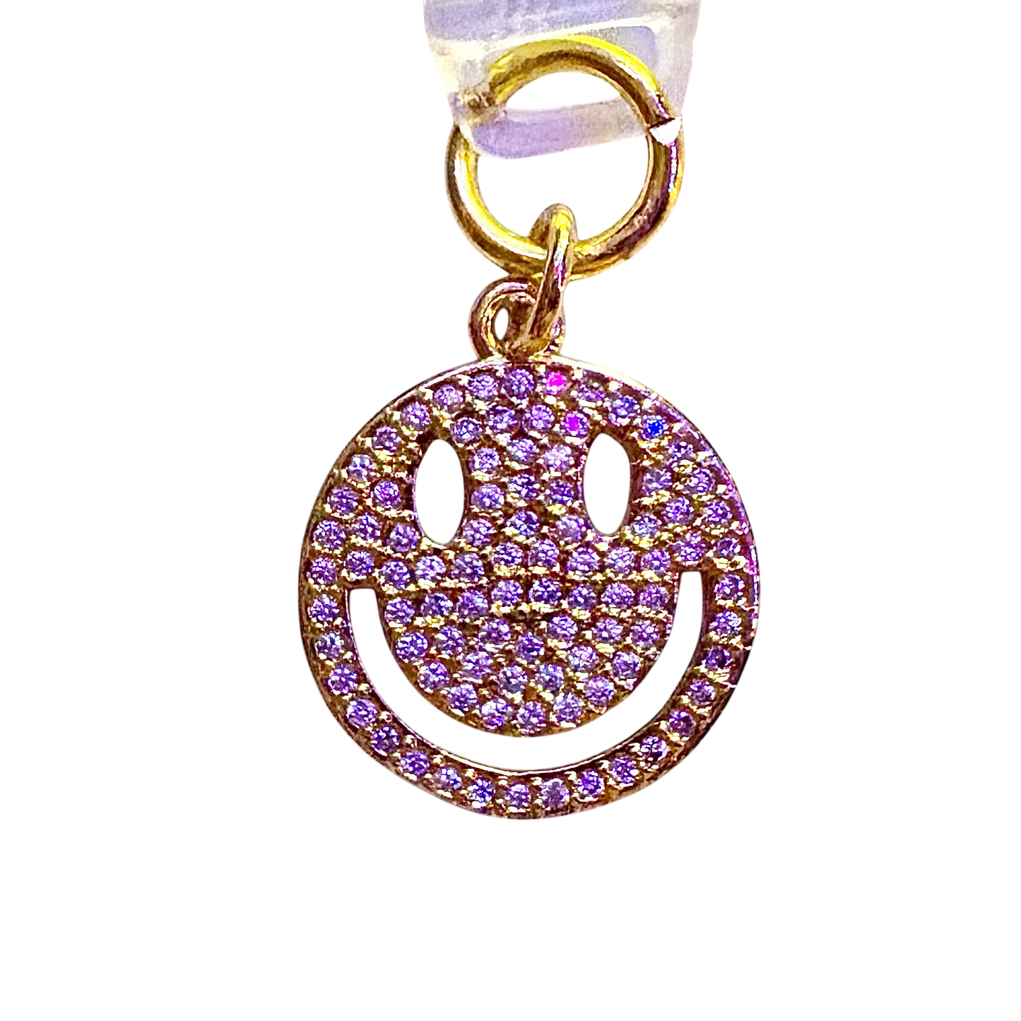 Gold Diamond Happy Face Charm | Kindle, iPad, iPhone (C-Port)